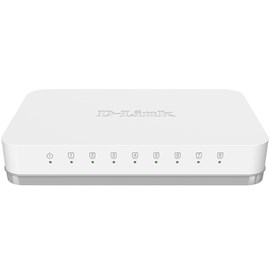 სვიჩი D-Link DGS-1008A, Unmanaged Switch, 8 Port 10/100/1000Base-T, White